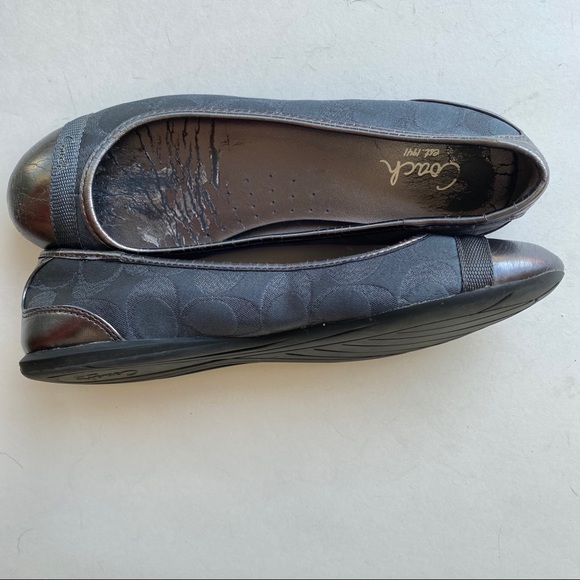 Coach Ballet Flats C Monogram and Metallic Leather - Picture 1 of 5